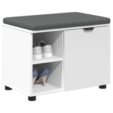 Hall Bench White 60 x 38 x 46 cm Engineered Wood and Fabric 891496