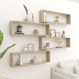 ZNTS Wall Cube Shelf 4 pcs Sonoma Oak 100x15x30 cm Engineered Wood 807089