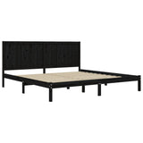Bed Frame without Mattress Black 200x200 cm Solid Wood Pine 3105754