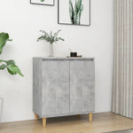 ZNTS Sideboard&Solid Wood Legs Concrete Grey 60x35x70 cm Engineered Wood 806071