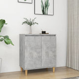 ZNTS Sideboard&Solid Wood Legs Concrete Grey 60x35x70 cm Engineered Wood 806071