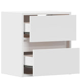 Wall-mounted Bedside Cabinets with LED Lights 2 pcs White 3307962