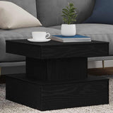 Coffee Table with LED Lights Black Oak 50x50x40 cm 862255