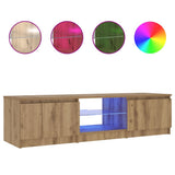 TV Cabinet with LED Lights Artisian Oak 140x40x36 cm Engineered Wood 856350
