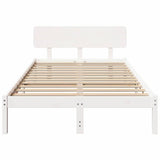 Bed Frame with Headboard White 120 x 200 cm Solid Pine Wood 872108