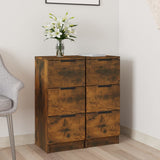 ZNTS Sideboards 2 pcs Smoked Oak 30x30x70 cm Engineered Wood 817013