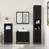 ZNTS 3 Piece Bathroom Furniture Set Black Engineered Wood 3300955