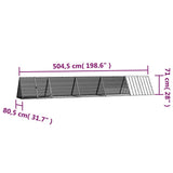 Rabbit Cage Grey 504,5x80,5x71 cm Galvanised Steel 3106451