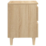 Bed Cabinets & Solid Pinewood Legs 2 pcs Sonoma Oak 40x35x50 cm 805858