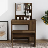 Dressing Table with Mirror Brown Oak 86.5x35x136 cm 820495