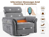 Electric Power Recliner Chair, 300&deg Swivel Rocker, Adjustable Headrest & Foldable Armrests, 330 34867600