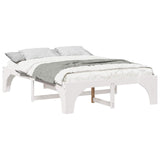 Bed Frame White 140 x 200 cm Solid Pine Wood 872987