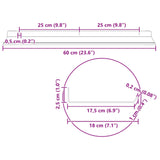 Floating Shelf Wall-mounted 4 pcs Pink 60 x 18 x 2.5 cm Steel 8004023