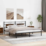 Bed Frame without Mattress Smoked Oak 160x200 cm Engineered Wood 4106746