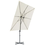 ZNTS Cantilever Garden Parasol with Steel Pole 250x250 cm Sand 44624