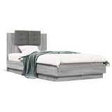 Bed Frame with LED without Mattress Grey Sonoma 75x190 cm Small Single 3210071