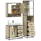 ZNTS 3 Piece Bathroom Furniture Set Sonoma Oak Engineered Wood 3301166