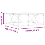 Coffee Table Grey Sonoma 100x100x40 cm Engineered Wood 835367