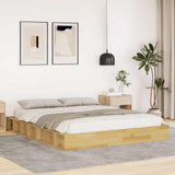 Bed Frame Oak Solid oak wood Double Rectangle Rustic Durable 3324131