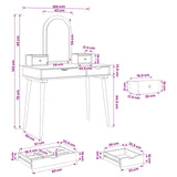 Dressing Table Set FAUSKE 4 pcs White 100 x 50 x 143 cm 3438582