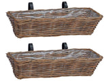 Hanging Planter Basket 2 pcs Brown 48 x 22 x 15 cm Lacak Rattan 42020968