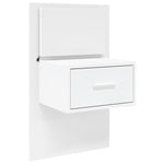 ZNTS Wall-mounted Bedside Cabinet with LED Lights White 848157