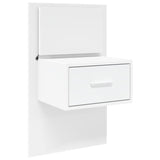 ZNTS Wall-mounted Bedside Cabinet with LED Lights White 848157