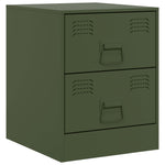 ZNTS Bedside Cabinet Green 34.5x39x44 cm Steel 841627