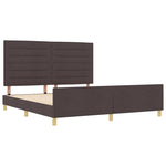 ZNTS Bed Frame Dark Brown 180x200 cm Fabric 3344672