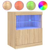 Sideboard with LED Lights Sonoma Oak 60x37x67 cm 836653
