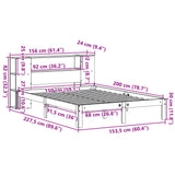 Bookcase Bed without Mattress 150x200 cm King Size Solid Wood Pine 3322517