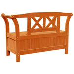 Garden Storage Bench Brown 119 x 76 x 44cm Solid pine wood 4012182