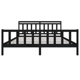 3100982 Bed Frame without Mattress Black Solid Wood 200x200 cm
