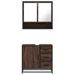 ZNTS 2 Piece Bathroom Furniture Set Brown Oak Engineered Wood 3300929