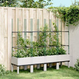 Garden Planter with Trellis White 160x40x142.5 cm PP 367964