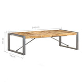 Coffee Table 140x70x40 cm Rough Mango Wood 321587