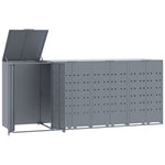 Wheelie Bin Storage for 4 Bins Grey 276x79x117 cm Steel 3279989