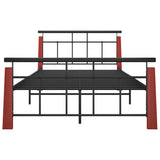 Bed Frame without Mattress Metal and Solid Oak Wood 120x200 cm 324892