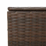 Garden Storage Box with Wheels Brown 190L Poly Rattan 365325