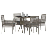 Garden Dining Set 5 pcs Grey Poly rattan 3334928