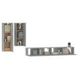 ZNTS 4 Piece TV Cabinet Set Concrete Grey Engineered Wood 3114633