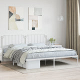 Metal Bed Frame without Mattress with Headboard White 200x200cm 373943