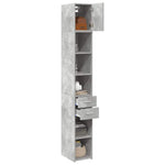 Slim Storage Cabinet Concrete Grey 30x42.5x225 cm Engineered Wood 3281269