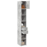 Slim Storage Cabinet Concrete Grey 30x42.5x225 cm Engineered Wood 3281269