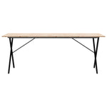 ZNTS Dining Table X-Frame 200x100x75 cm Solid Wood Pine and Steel 3282701