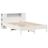 Bookcase Bed without Mattress White 120x200 cm Solid Wood Pine 3322835