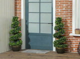 Set of 2 Decorative Artificial, Boxwood Spiral Topiary Tree with Lavender and Pot, Fake T3398P328353
