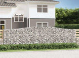 Arched Gabion Baskets 7 pcs 400x30x140/160 cm Galvanised Iron 3145857