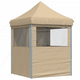 Foldable Party Tent Pop-Up with 4 Sidewalls Beige 4004999