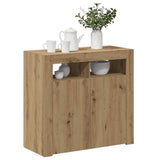 Sideboard with LED Lights Artisan Oak 80x35x75 cm Engineered Wood 856362